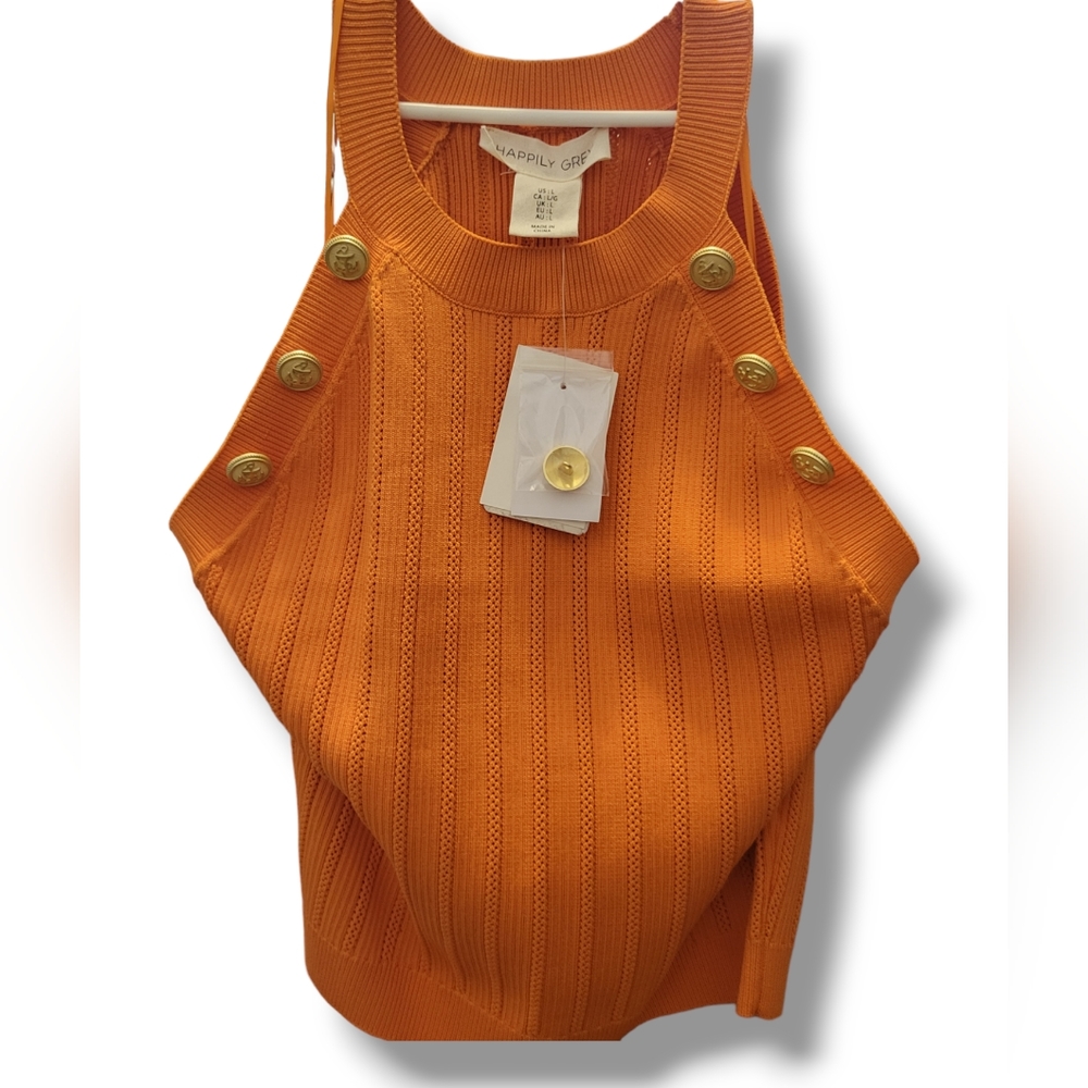 NWT Dressy Racerback Orange Tank Large